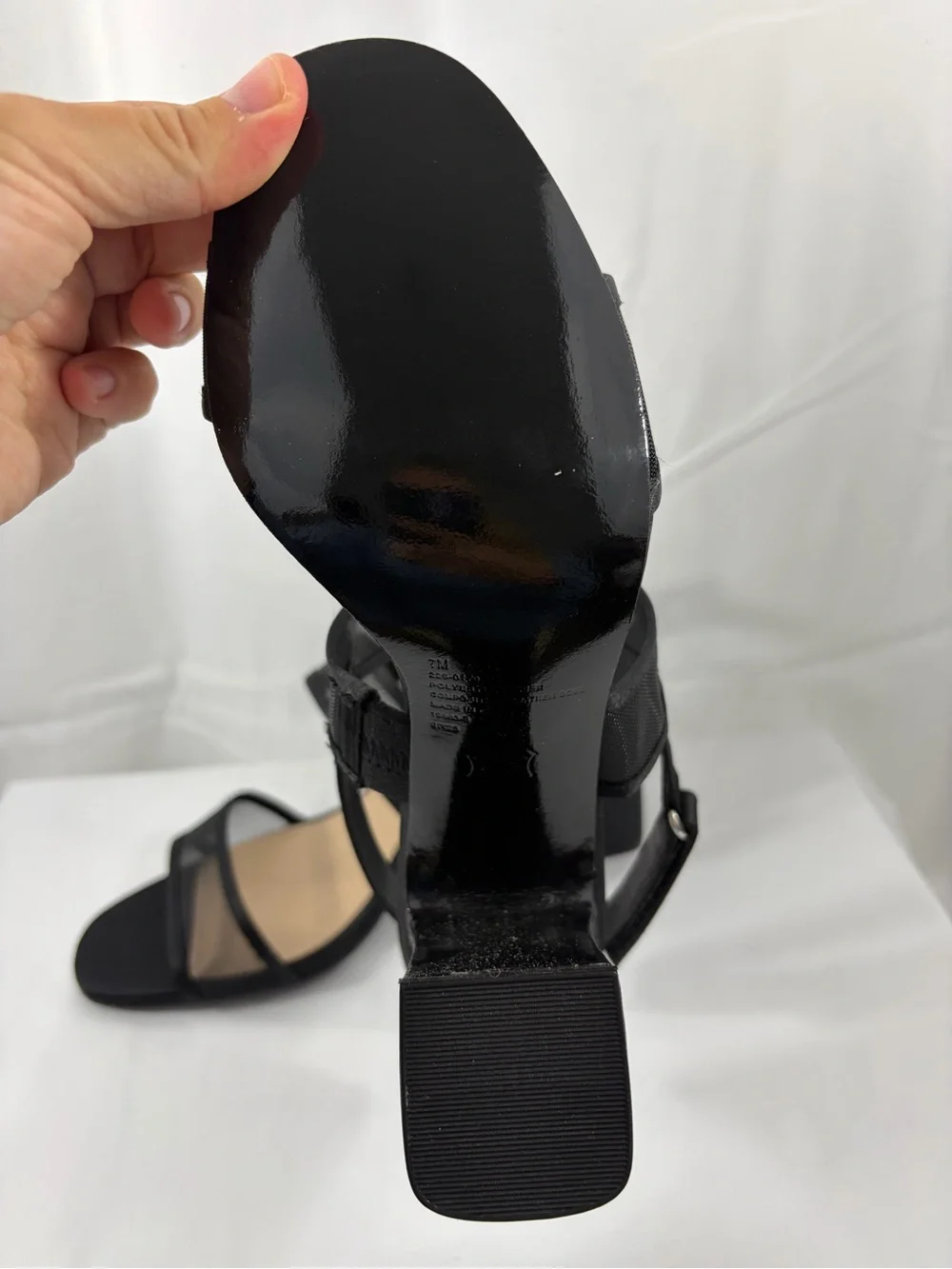 NWT I. Miller Women’s Size 7 Mesh-Strap Black Block Heels